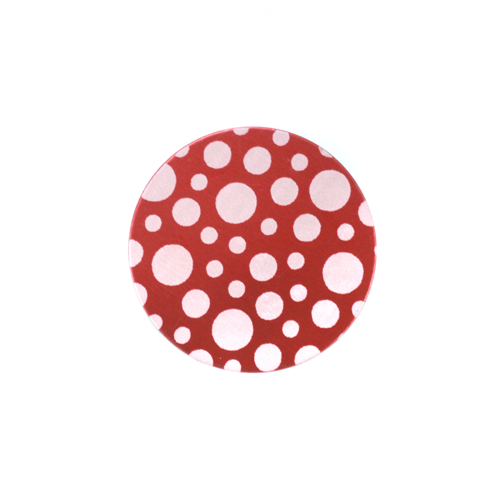 Anodized Aluminum 5/8" Circle, Red Design #12, 22g